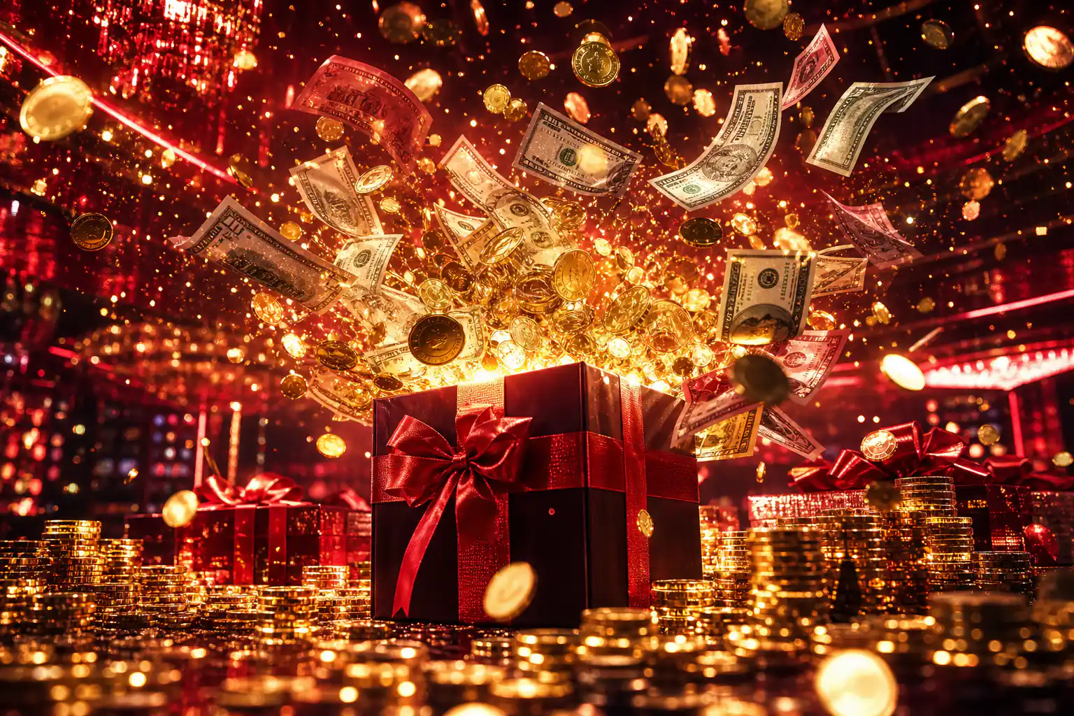Online casino-interface met bonusaanbieding op het scherm